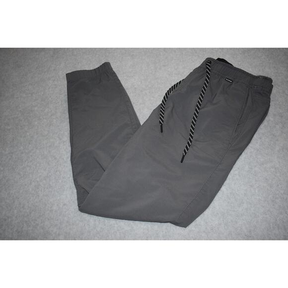 Hurley Gym Pants Workout Mens Size Medium With Pockets Tapered Gray Performance - Picture 1 of 7